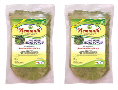 

Neminath Herbal Care 100% Natural Indigo Leaves (Indigofera Tinctoria) Powder Combo As Hair Colorant Naturally Hair Color(Green)