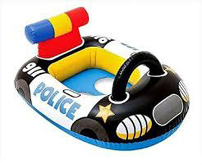

SWASH Inflatable Kiddie float Police Car shape with Leg holes Inflatable Pool Accessory(Black)