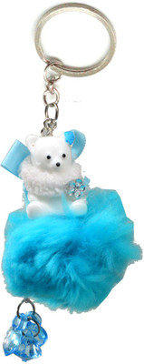 

Faynci Love New Blue Cute Doll Key Chain with Blue Twin Heart Shape with Diamond for Fashion Lover Key Chain
