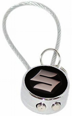 

eShop24x7 Wire Cable Ring 7cm Long BLACK Keychain for SUZUKI Key Chain