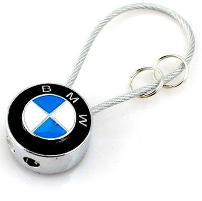 

eShop24x7 Wire Cable Ring 7cm Long BLACK Keychain for BMW Key Chain