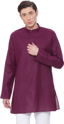 Tattva By Mark Anderson Men Solid Straight Kurta(Purple)