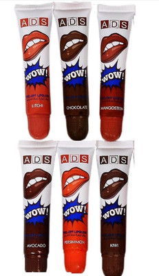 

ADS Peel Off Lip Gloss Lipstick (set of 6) in Natural Fruit Essence(multicolor, 3.5 g)