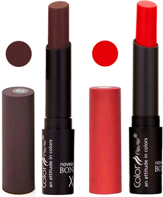 

Color Fever Coffee Creamy Matte Offer Lipstick Set-02-18(Coffee, Red, 7 g)