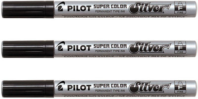 

Pilot 019732 Permanent Marker (Silver - Extra Fine - Pack of 3)(Set of 3, Silver)