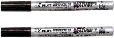 

Pilot 019729 Permanent Marker (Silver - Extra Fine - Pack of 2)(Set of 2, Silver)
