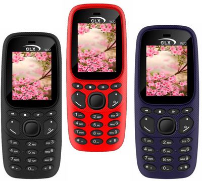 

GLX W22 Pack of Three Mobiles(Black, Blue, Red)