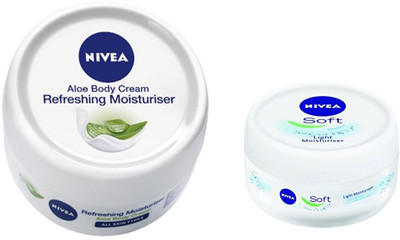 

Nivea ALOE BODY CREAM REFRESHING MOISTURISER 200 ML + SOFT LIGHT MOISTURISER 100ML(200 ml)