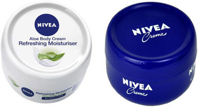 

Nivea ALOE BODY CREAM REFRESHING MOISTURISER 200 ML + SOFT CREME 200ML(200 ml)
