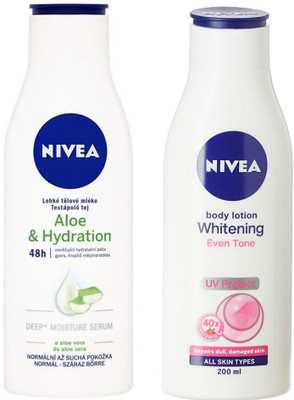 

Nivea ALOE HYDRATION BODY LOTION 200 ML+ WHITENING EVEN TONE BODY LOTION 200 ML(200 ml)