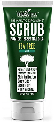 

Oleavine Tea Tree Oil Exfoliating Scrub With Activated Charcoal Neem Oil & Natural Pumice By Theratree(170 g)