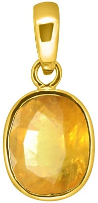 TEJVIJ AND SONS 4.25 Ratti yellow sapphire pendent ashthadhatu with gold plated for men & women… Gold-plated Sapphire Metal Pendant