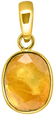 TEJVIJ AND SONS 7.25 Ratti natural pukhraj pendent ashthadhatu with gold plated for men & women… Gold-plated Sapphire Metal Pendant