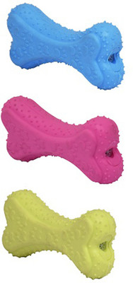 

SRI High Quality Non Toxic Colourful Bone Shape Squeak Toy For Puppy and Cats Set of 3 - Small Rubber Chew Toy For Dog & Cat