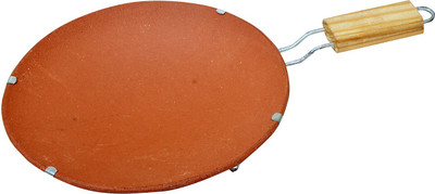 OM CRAFT VILLA The Himalaya Craft Desi tawa with stand (terracotta ) tawa 8 inch cm diameter(Pottery, Non-stick) available at flipkart for Rs.199