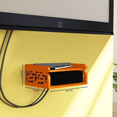 

VAS Collection Home Set Top Box Holder cum Remote Organizer MDF Wall Shelf(Number of Shelves - 1, Orange)