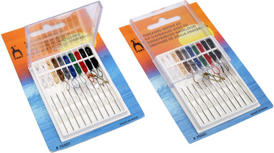 

pony Multi Utility Threaded Needle Kit, includes 10 Threaded Needles, 2 Buttons, 1 Safety Pin, In A Plastic , set of 2 boxes Sewing Kit