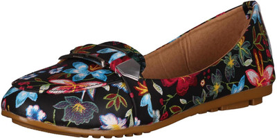 

Footshez Petal Printed Flat Bellie Shoe For Women And Girls Bellies For Women(Multicolor, Black