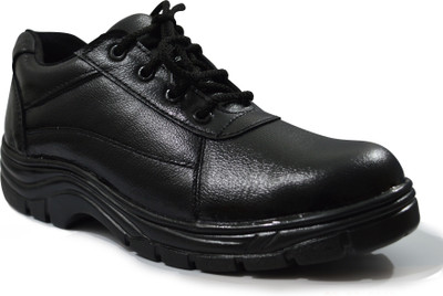 

Feetway Genuine Leather Steel Toe Black Safety Shoe For Men- Series-2000 Lace Up For Men(Black