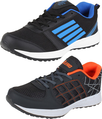 

Aero 02 Pair Combo Power Play Running Shoes For Men(Grey, Orange, Black, Blue, Dgrey::orange::black::rblue