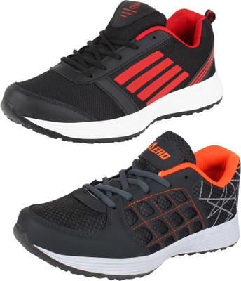 

Aero 02 Pair Combo AMG Performance Running and Canvas Walking Shoes For Men(Multicolor, Dgrey::orange::black::red