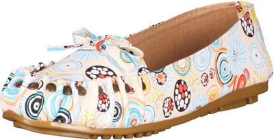 

Footshez Printed Flat Loafer Bellie Shoe For Women And Girls Bellies For Women(White