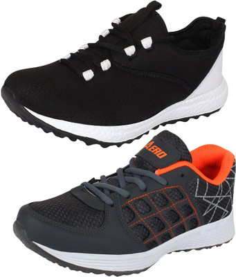 

Aero 02 Pair Combo Power Play Running Shoes For Men(Grey, Orange, Black, White, Dgrey::orange::black::white