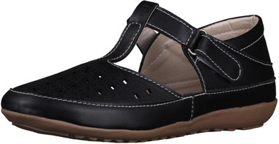 

Footshez Laser Cut Flat Bellie Shoe Sandals For Women And Girls Casuals For Women(Black