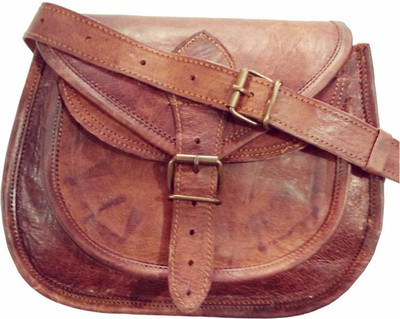 

PINO Women Casual Brown Leatherette Sling Bag