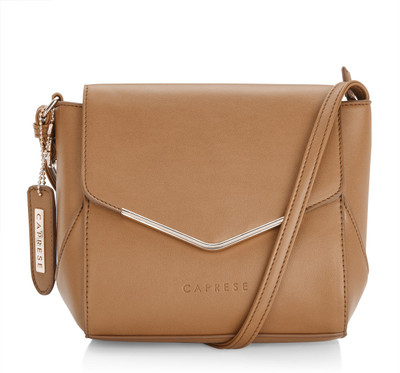 

Caprese Women Orange Leatherette Sling Bag