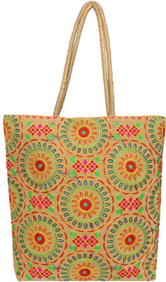 

Eshopmart Women Casual Beige Cotton Tote