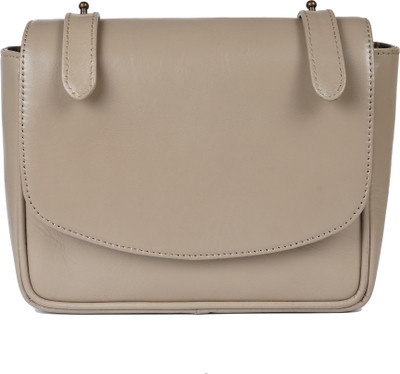 

PRISTINO Women Formal Beige Genuine Leather Sling Bag
