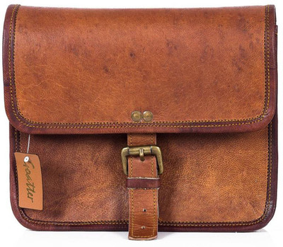 

PINO Boys & Girls Casual Brown Genuine Leather Sling Bag