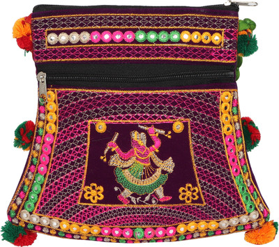 

Eshopmart Girls Casual Multicolor Velvet Sling Bag