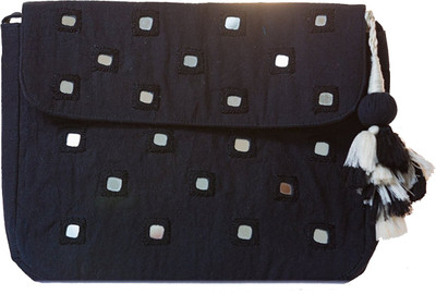 

Kolorfish Girls Casual Black Cotton Shoulder Bag