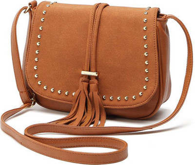 

PINO Girls Casual Brown PU Sling Bag