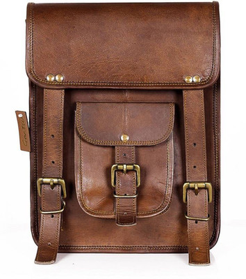

PINO Boys & Girls Casual Tan Genuine Leather Sling Bag