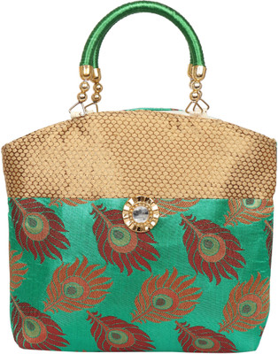 

Eshopmart Women Casual Green Cotton Hand-held Bag