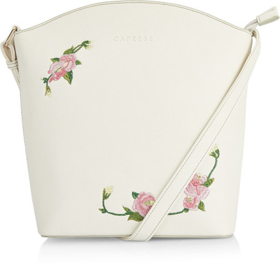 

Caprese Women Casual White Leatherette Sling Bag
