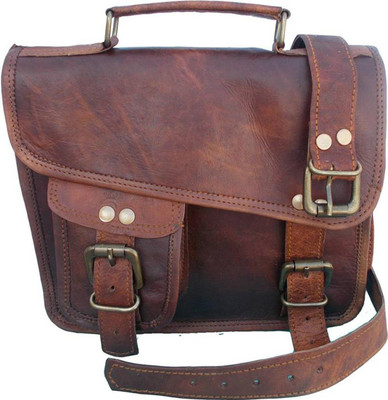 

SN Women Brown Genuine Leather Sling Bag