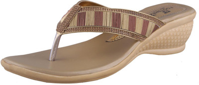 

Footshez Party Wear Slip On For Women And Girls Slippers, Gold