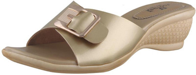 

Footshez Casual & Party Wear Slip On For Women And Girls Slippers, Gold