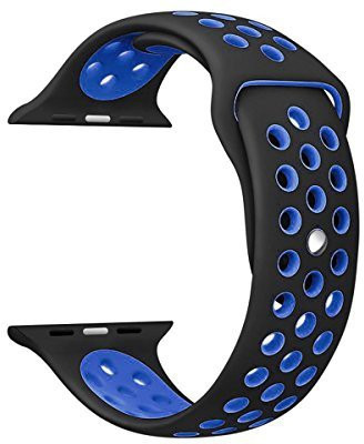 

Memore Nike Sport replacement Loop Band for Apple Watch Nike+ Series 1, Series 2, Series 3/38mm Black-Blue Smart Watch Strap(Black, Blue)