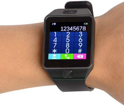 

Wonder World ® Watch Phone GSM Camera SIM & SD Card Black Smartwatch(Black Strap Free Size)