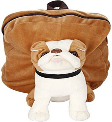

JAGANNATH ENTERPRISES Soft Toy Kids Bull dog School Bag - 35 cm(Brown & White)