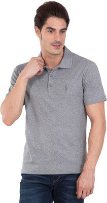 JOCKEY Solid Men Polo Neck Grey T-Shirt