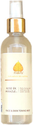 

Prakrta Rose Ék Miracle - Face Toner | Steam distilled rose water + Aloe vera + natural AHAs(100 ml)