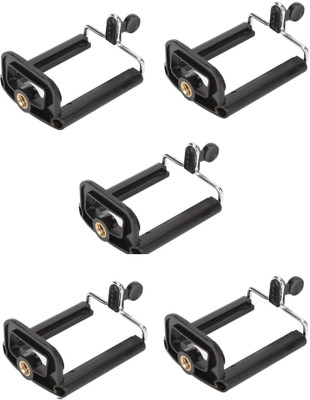 ReTrack SET OF 5PC Clip Bracket Stand Holder Mount For Cell Phone Camera Monopod Tripod Kit(Black, Supports Up to 500 g)