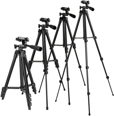 

FKU Adjustable Mobile and Camera Stand Holder Tripod(Black, Supports Up to 2500 g)