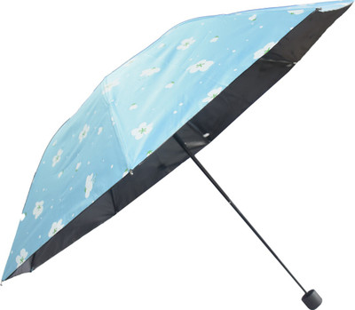 

KEKEMI 3 Fold Designer Sun & Rain Umbrella(Blue)